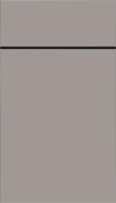 A close up of a gray tile with a black border.