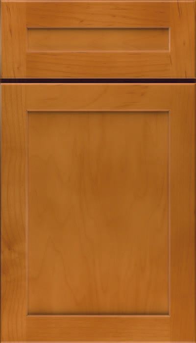A close up of a wooden cabinet door on a white background.