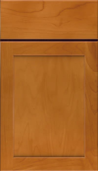 A close up of a wooden cabinet door.