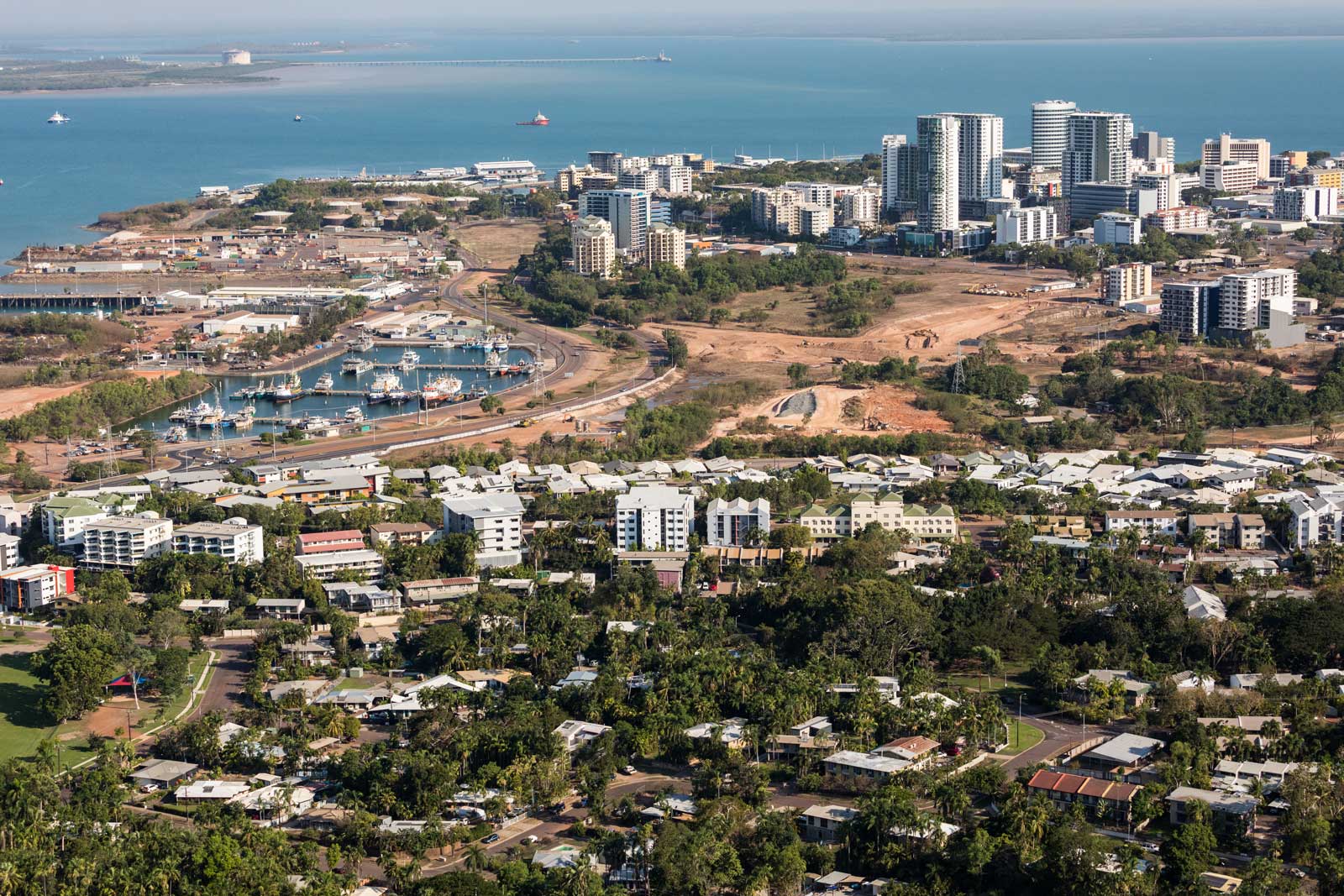 An aerial photo of Darwin, the capital city of the Northern Territory of Australia