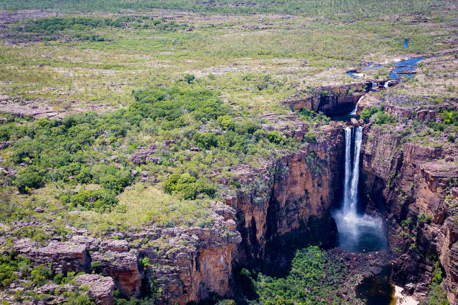 Jim Jim Falls from above, Kakadu. Top End, Northern Territory, Australia