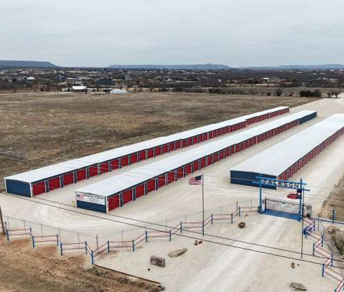 Aerial view of Golden Storage in Brenham, TX.