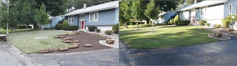 Lawn Before and After Landscaping - Landscaping services in Albany, NY