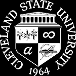 A black and white logo for cleveland state university.