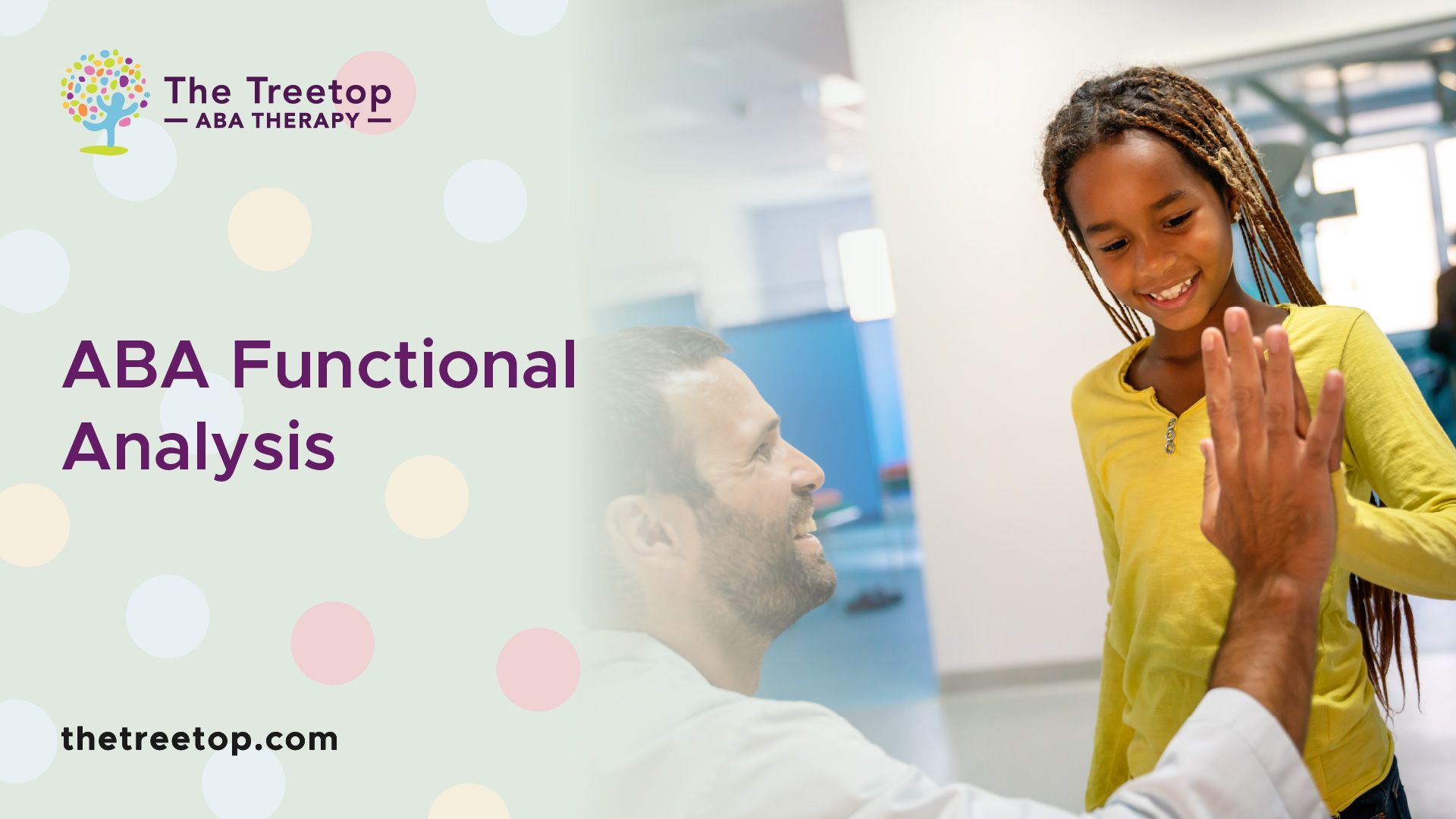 Man and girl giving a high five, with text