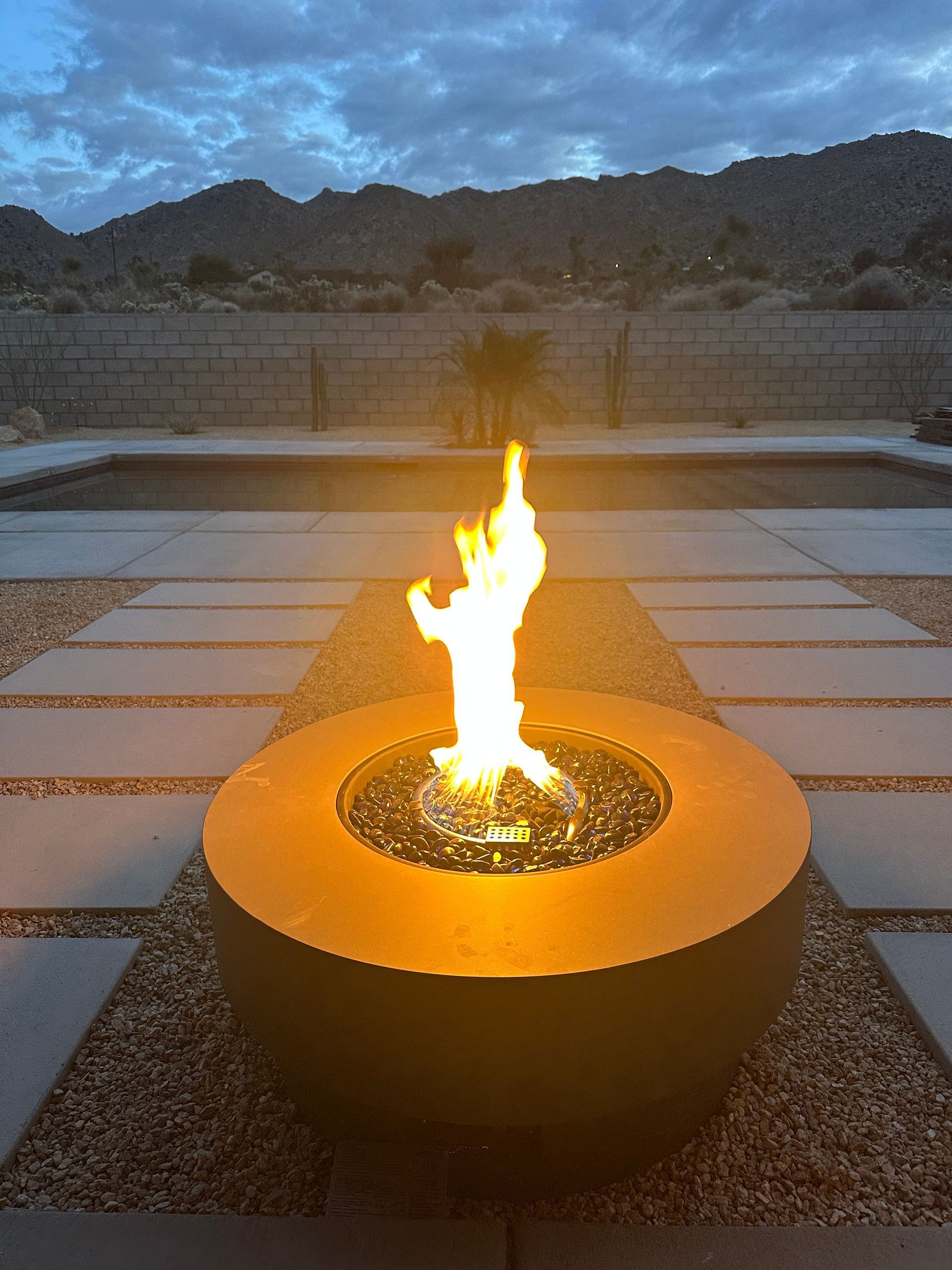Firepit at dusk