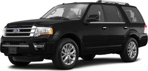 A black ford expedition is shown on a white background.