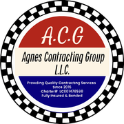 Logo: Red, cream, and blue circle with 