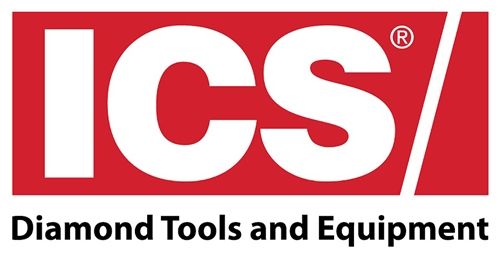 The logo for ics / diamond tools and equipment is red and white.