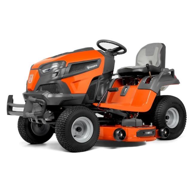A husqvarna riding lawn mower is shown on a white background.