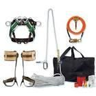 A picture of a rope access kit with a bag and rope.