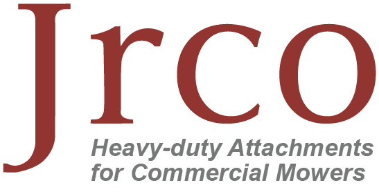 The logo for jrco heavy-duty attachments for commercial mowers