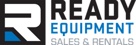 A logo for ready equipment sales and rentals