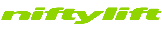 A green logo for niftylift on a white background