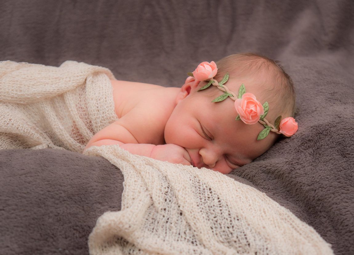 Newborn Neugeborenes Baby Mädchen Wrap Haarband Kopfschmuck Blumen Decke kuschelig schlafen süß