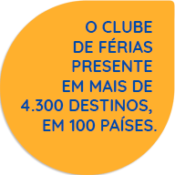 O Clube de Férias presente em mais de 4.300 destinos, em 100 países