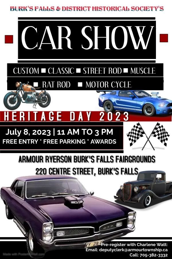 We're hosting a Car Show at Heritage Day!