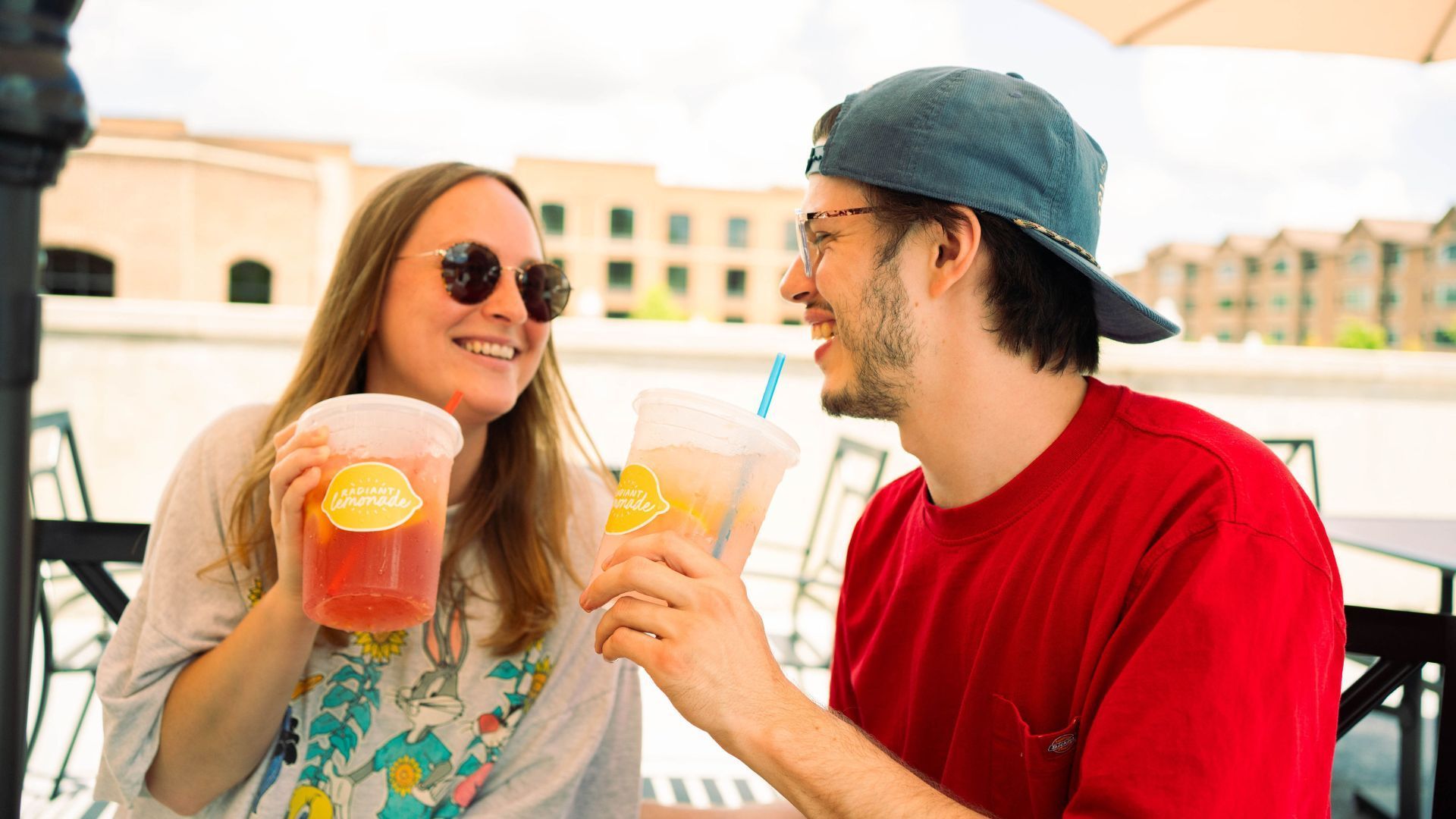 Friends taking a selfie at a festival