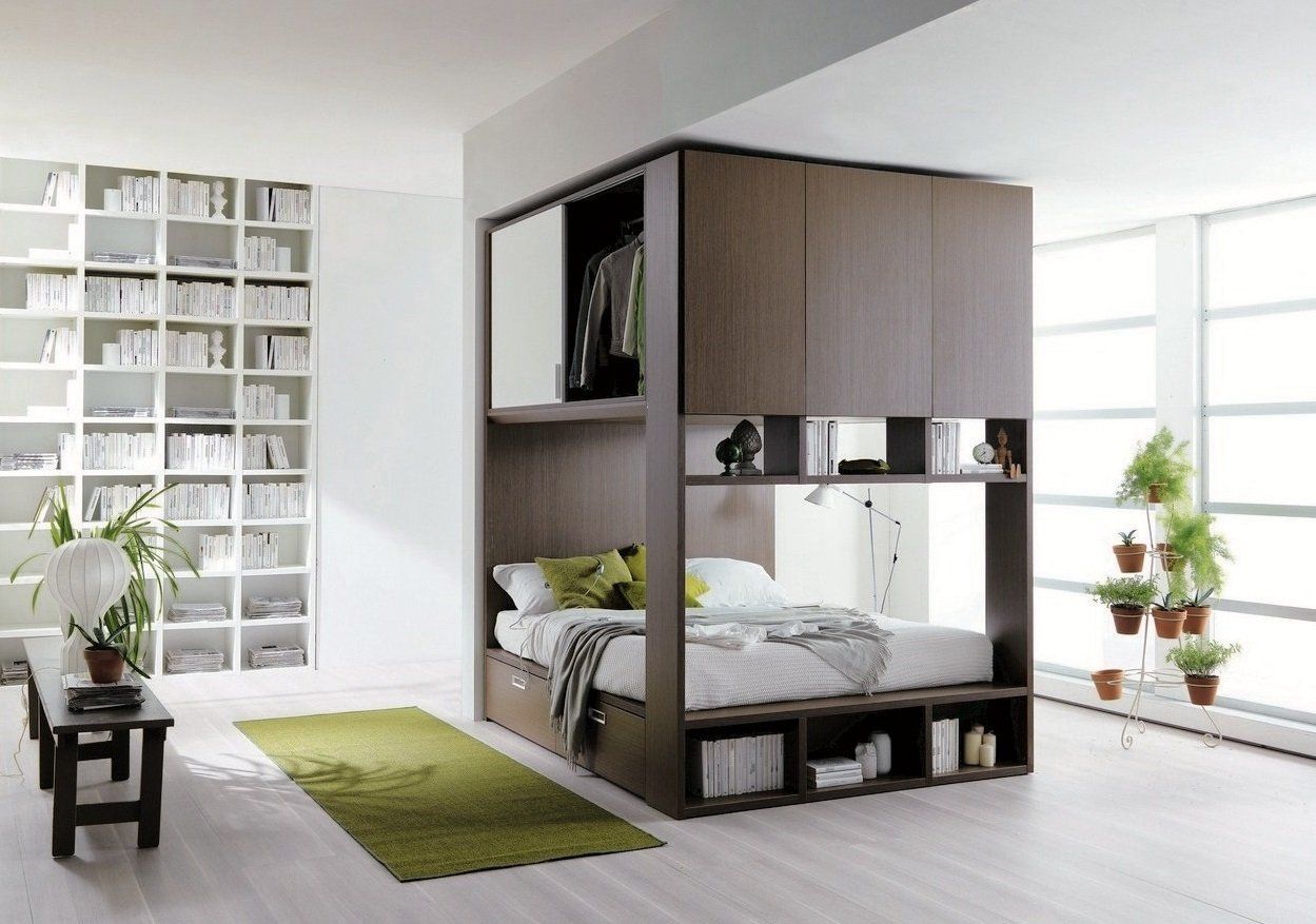 camera da letto con armadio moderno