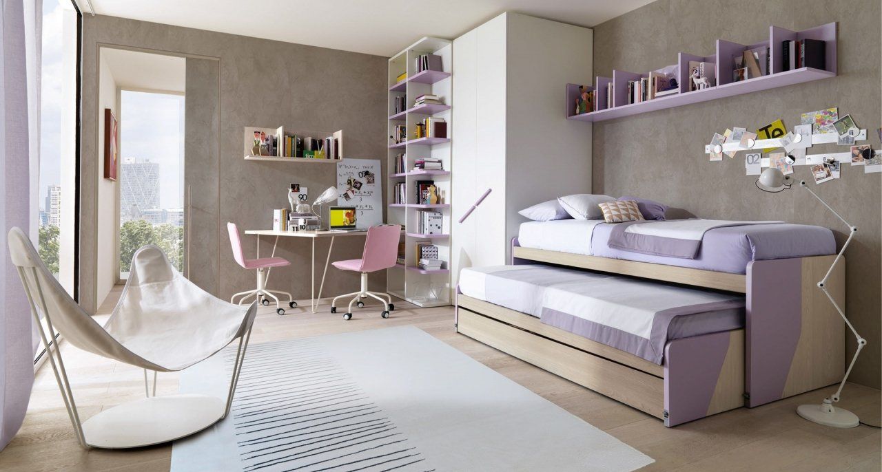 cameretta con secondo letto a scomparsa