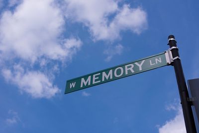 Memory Lane Street Sign — Greensboro, NC — Merlin Centre For Hypnosis & Enlightenment