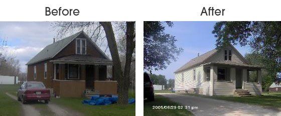 Before And After Service On House With Driveway — Bellevue, WI — Energy Services