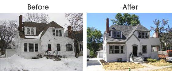 Before And After Work On White House — Bellevue, WI — Energy Services