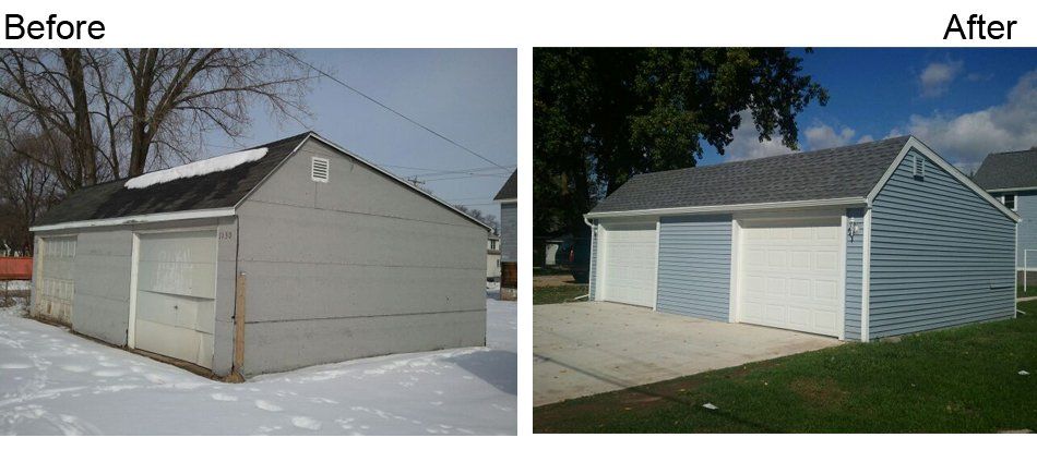 Before And After Service On Garage — Bellevue, WI — Energy Services