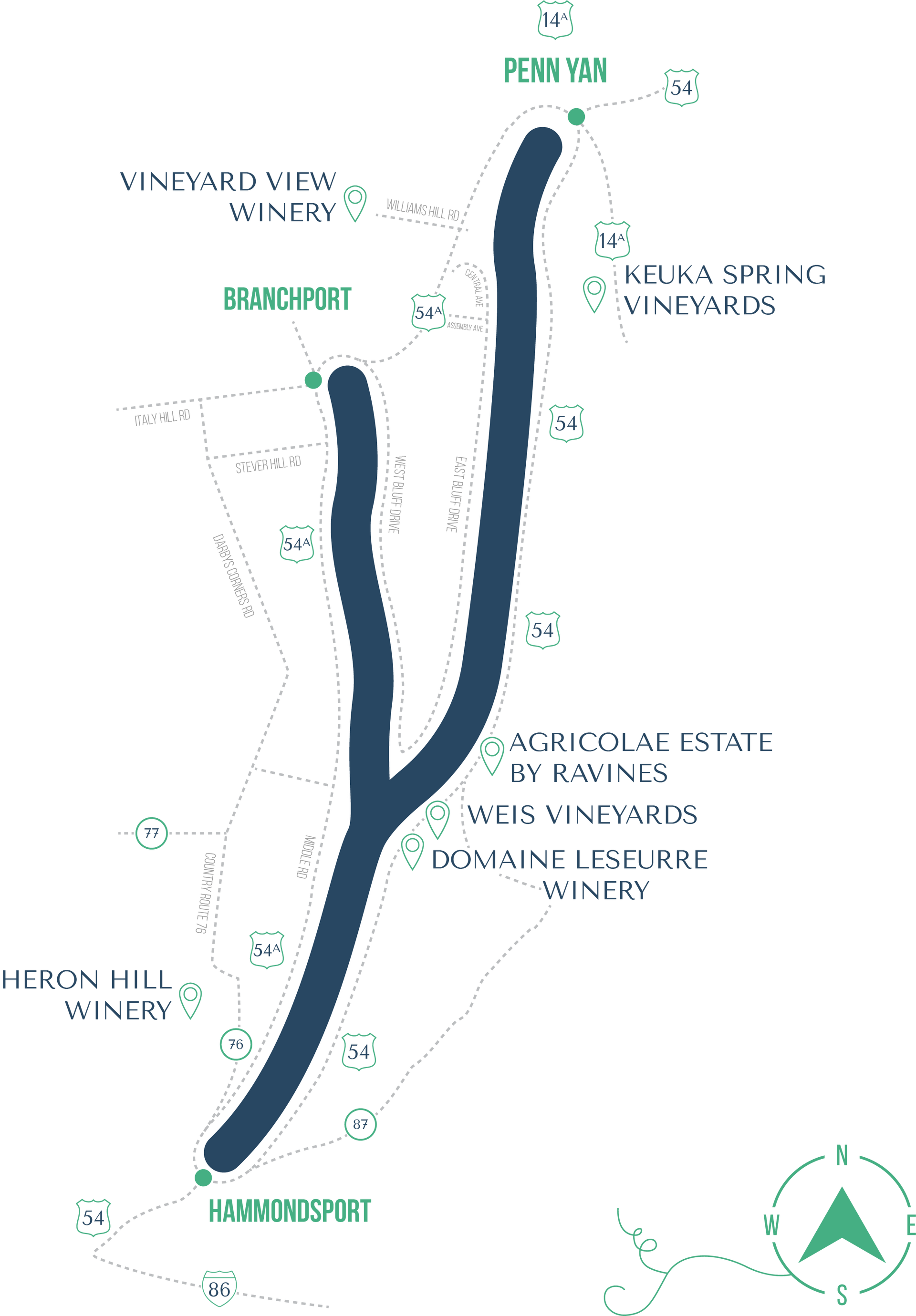 Keuka Lake Wine Trail Map