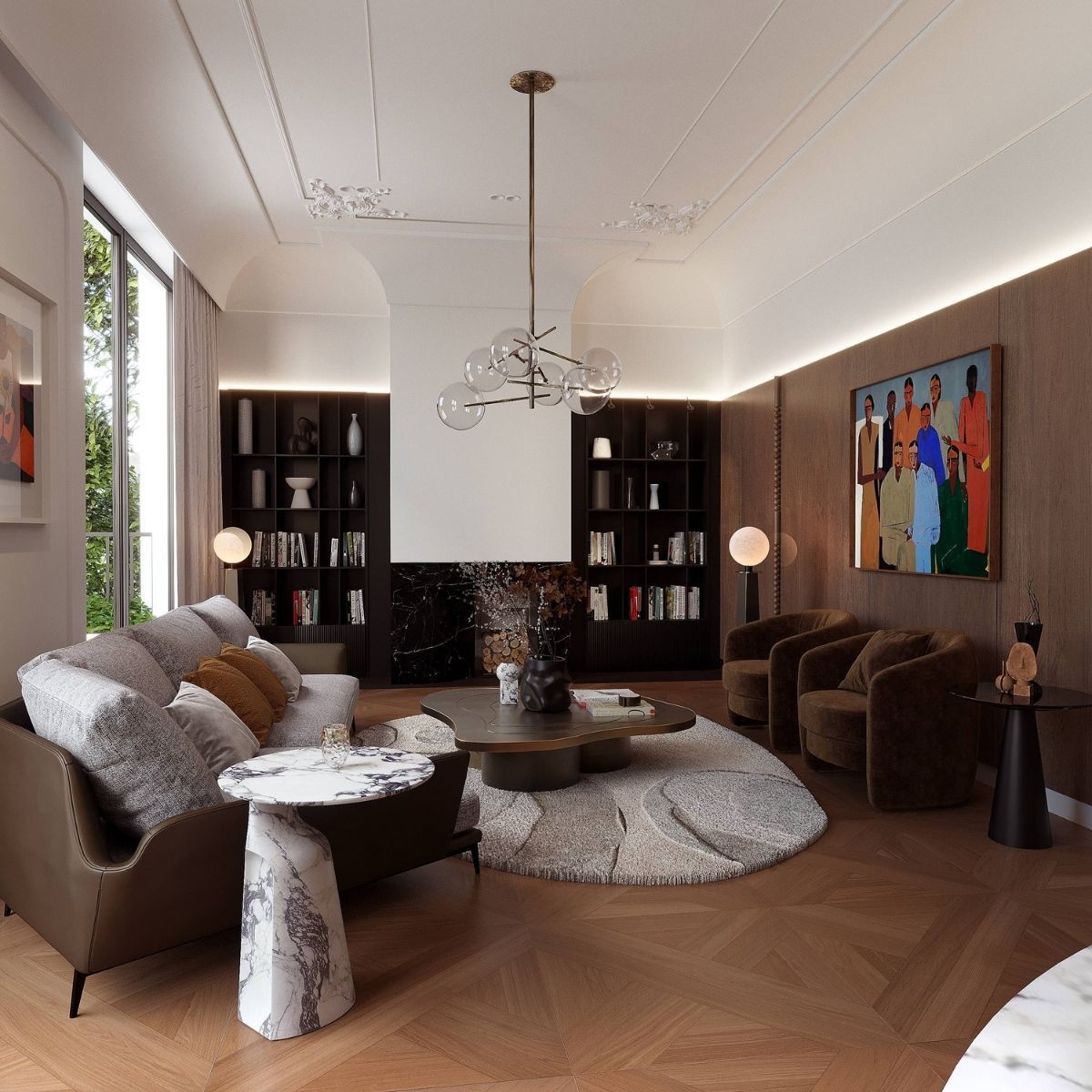 Avala Arhi, Dizajn Enterijera, Projekat 10, Beograd, Vrčin. Elegantno uređen dnevni boravak.