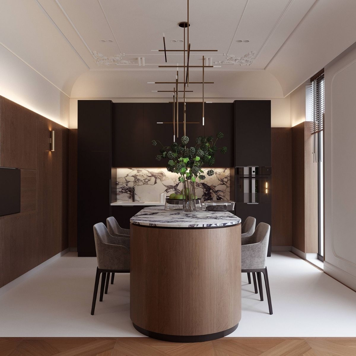 Avala Arhi, Dizajn Enterijera, Projekat 10, Beograd, Vrčin. Elegantno uređena kuhinja i trpezarija.