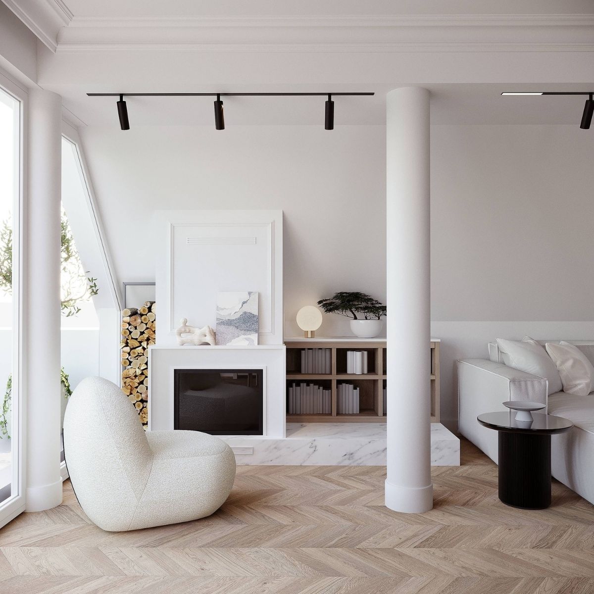 Avala Arhi, Dizajn Enterijera, Projekat 11, Beč, Austrija. Elegantno uređen dnevni boravak.