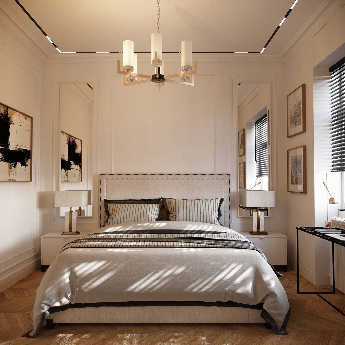 Avala Arhi, Dizajn Enterijera, Projekat 11, Beč, Austrija. Elegantno uređena spavaća soba.