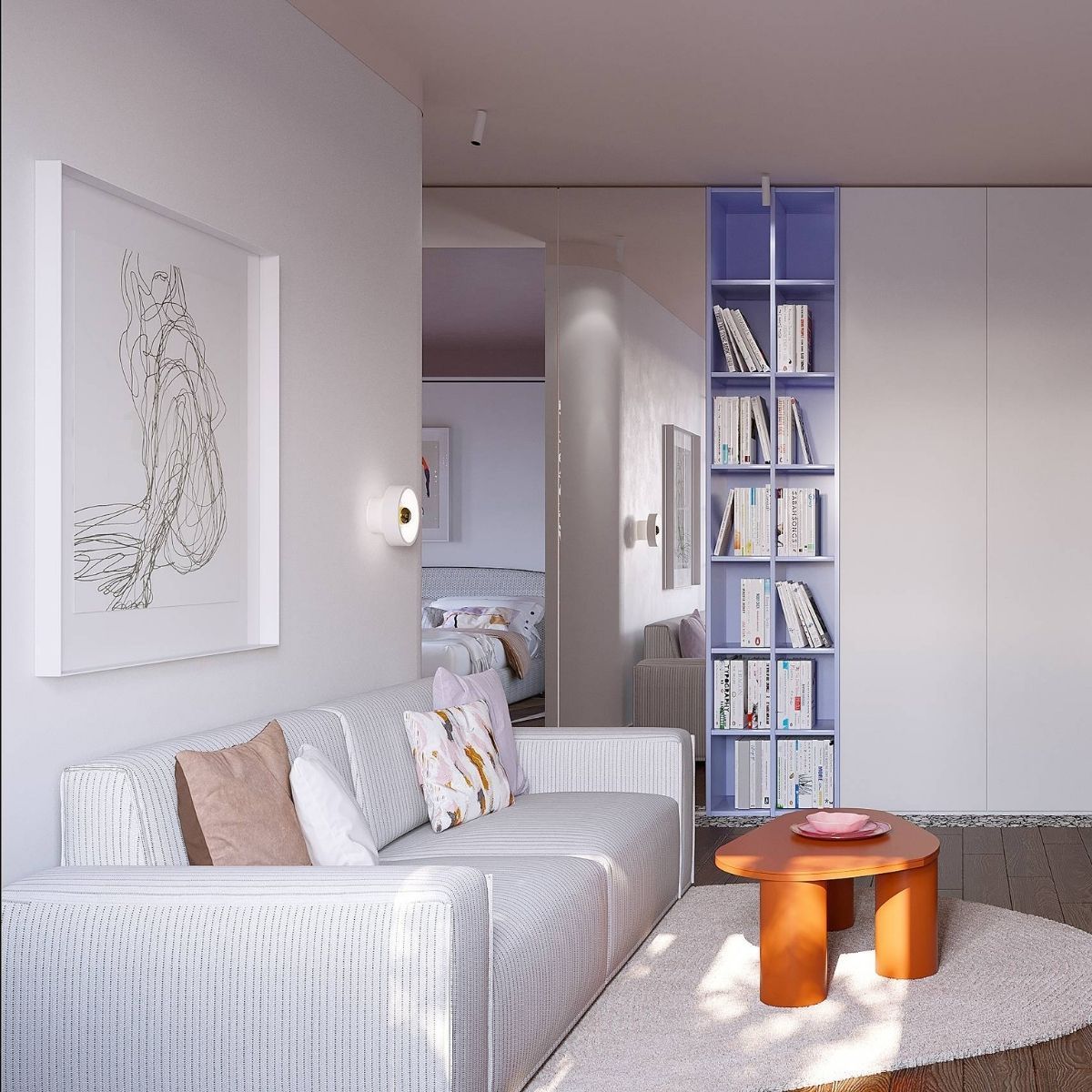 Avala Arhi, Dizajn Enterijera, Projekat 4, Beograd, Voždovac. Elegantno uređen dnevni boravak.