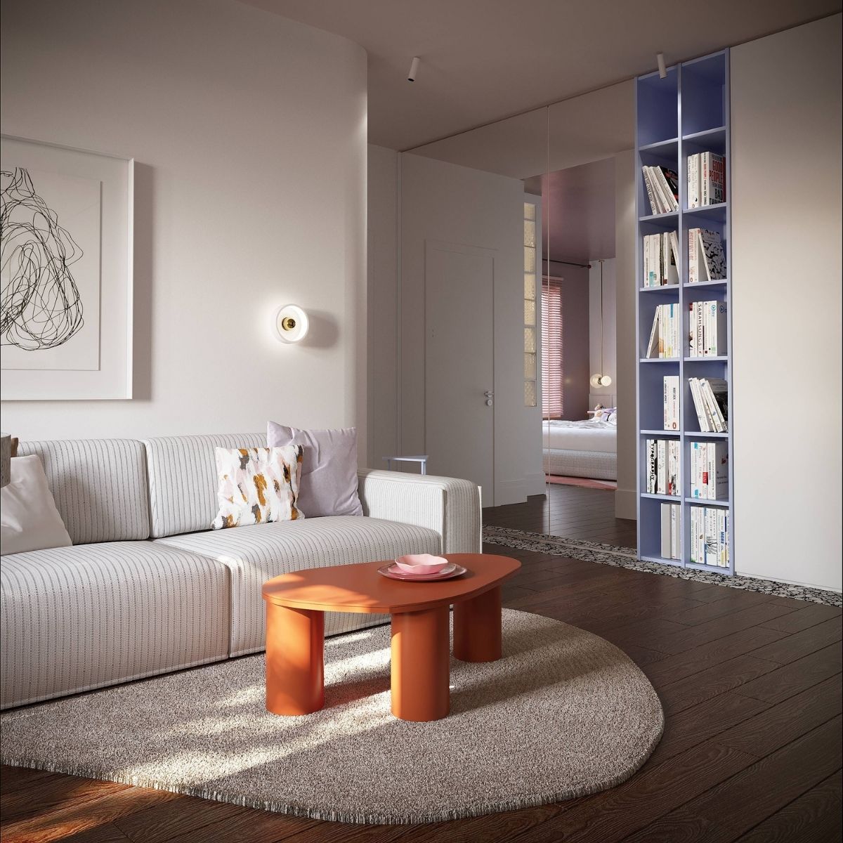 Avala Arhi, Dizajn Enterijera, Projekat 4, Beograd, Voždovac. Elegantno uređen dnevni boravak.