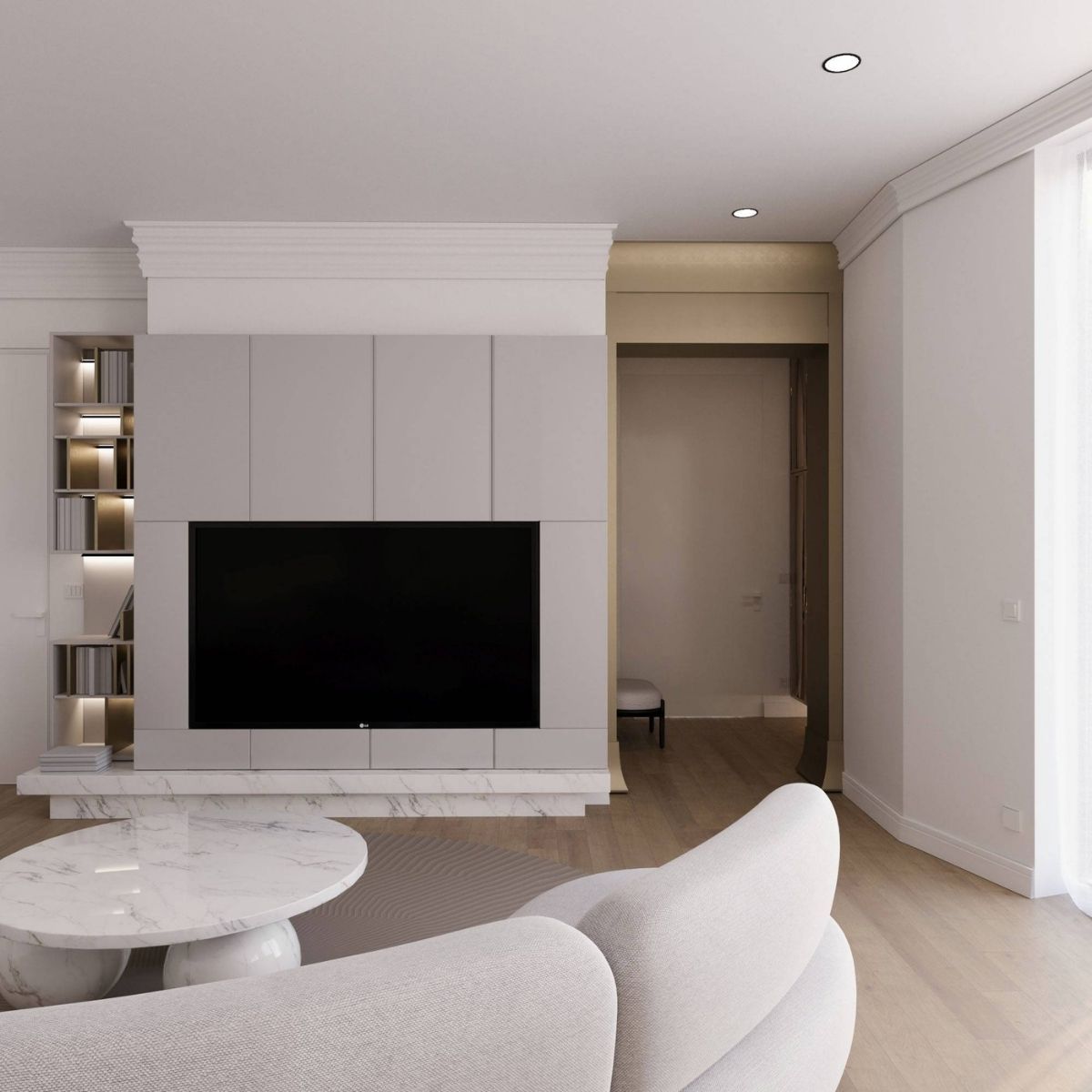 Avala Arhi, Dizajn Enterijera, Projekat 5, Beograd, Kalemegdan. Elegantno uređen dnevni boravak.