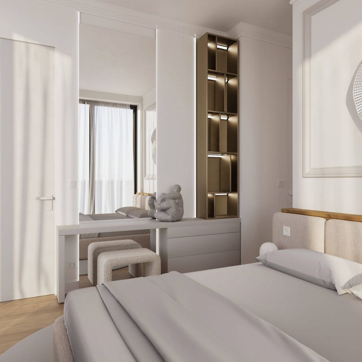 Avala Arhi, Dizajn Enterijera, Projekat 5, Beograd, Kalemegdan. Elegantno uređena spavaća soba.