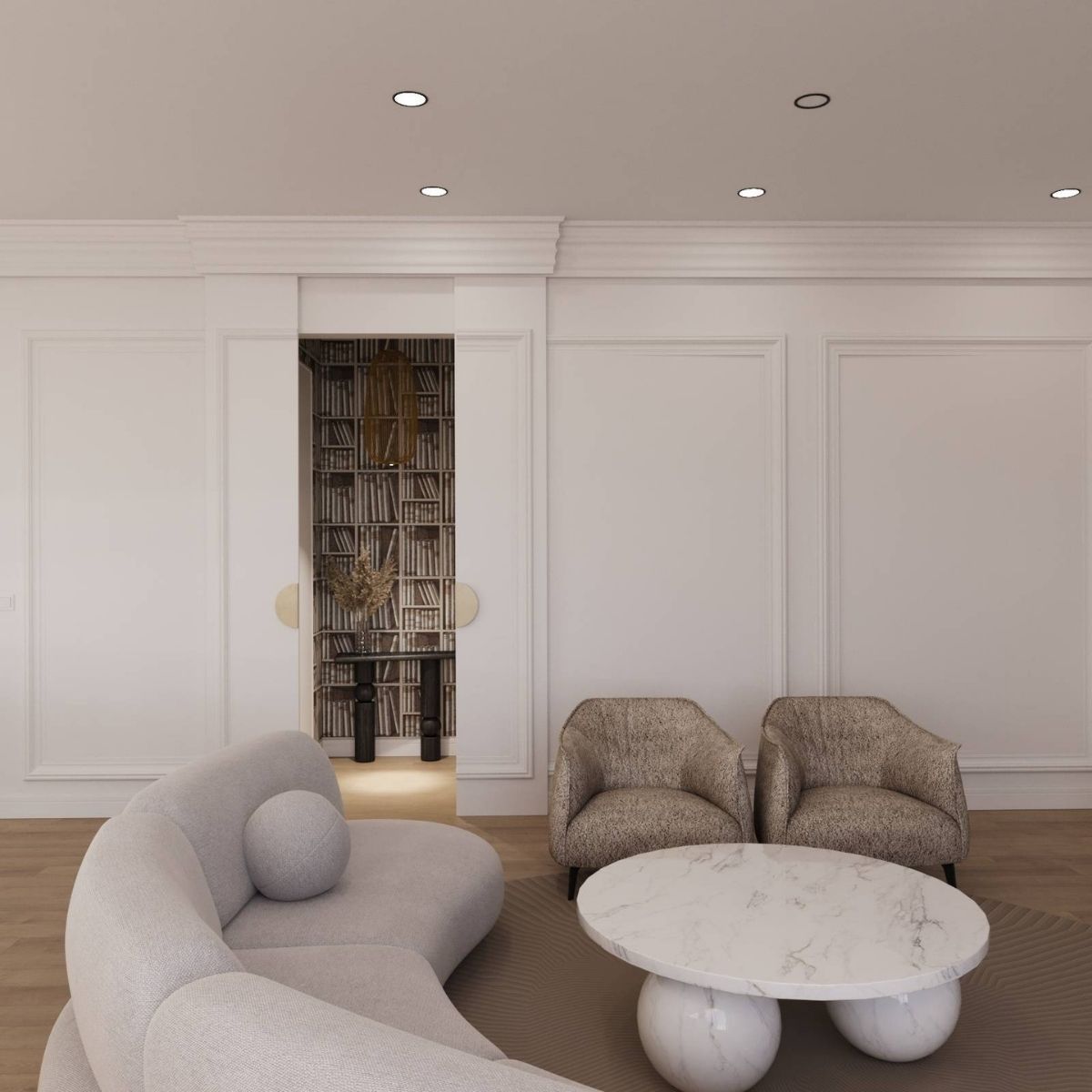 Avala Arhi, Dizajn Enterijera, Projekat 5, Beograd, Kalemegdan. Elegantno uređen dnevni boravak.