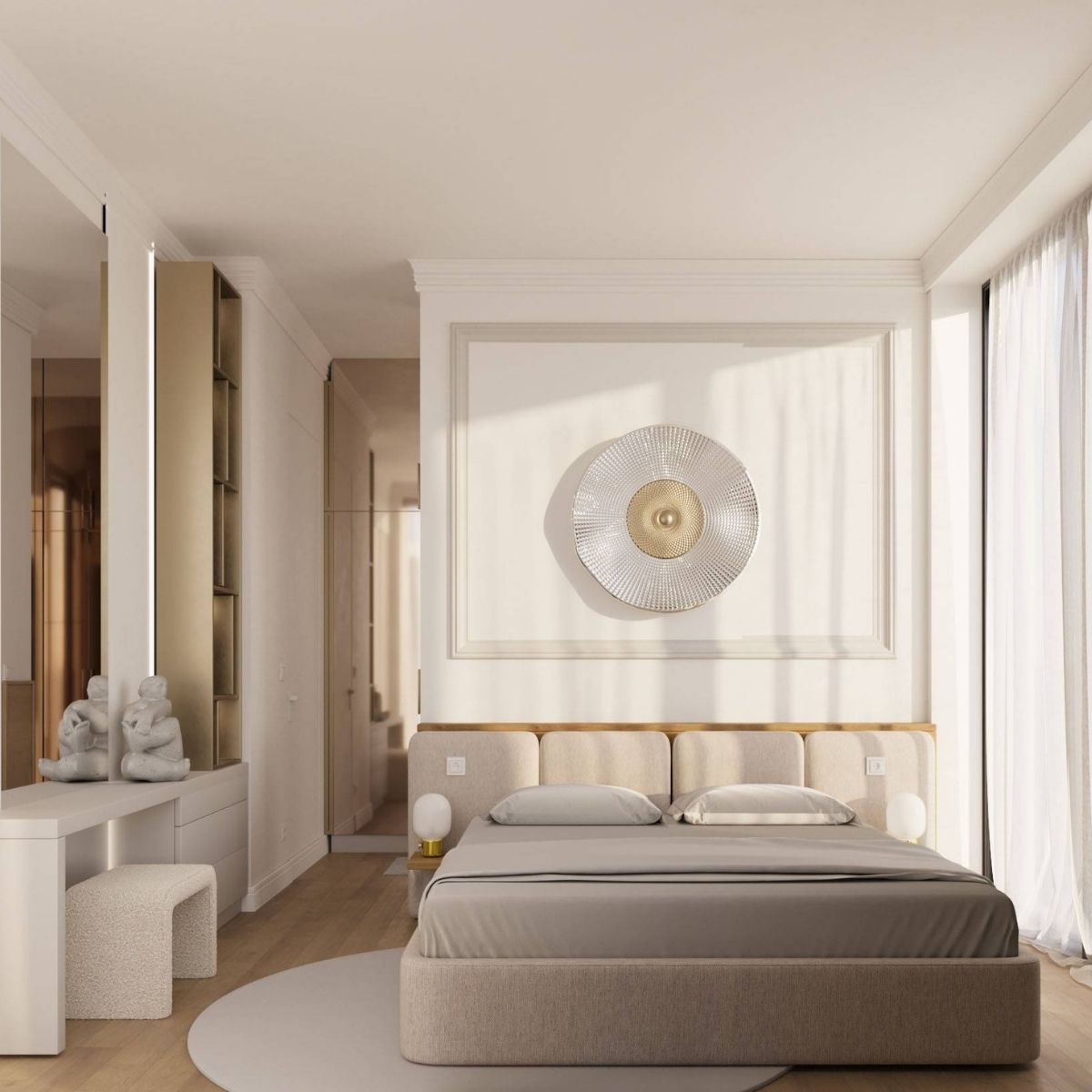 Avala Arhi, Dizajn Enterijera, Projekat 5, Beograd, Kalemegdan. Elegantno uređena spavaća soba.