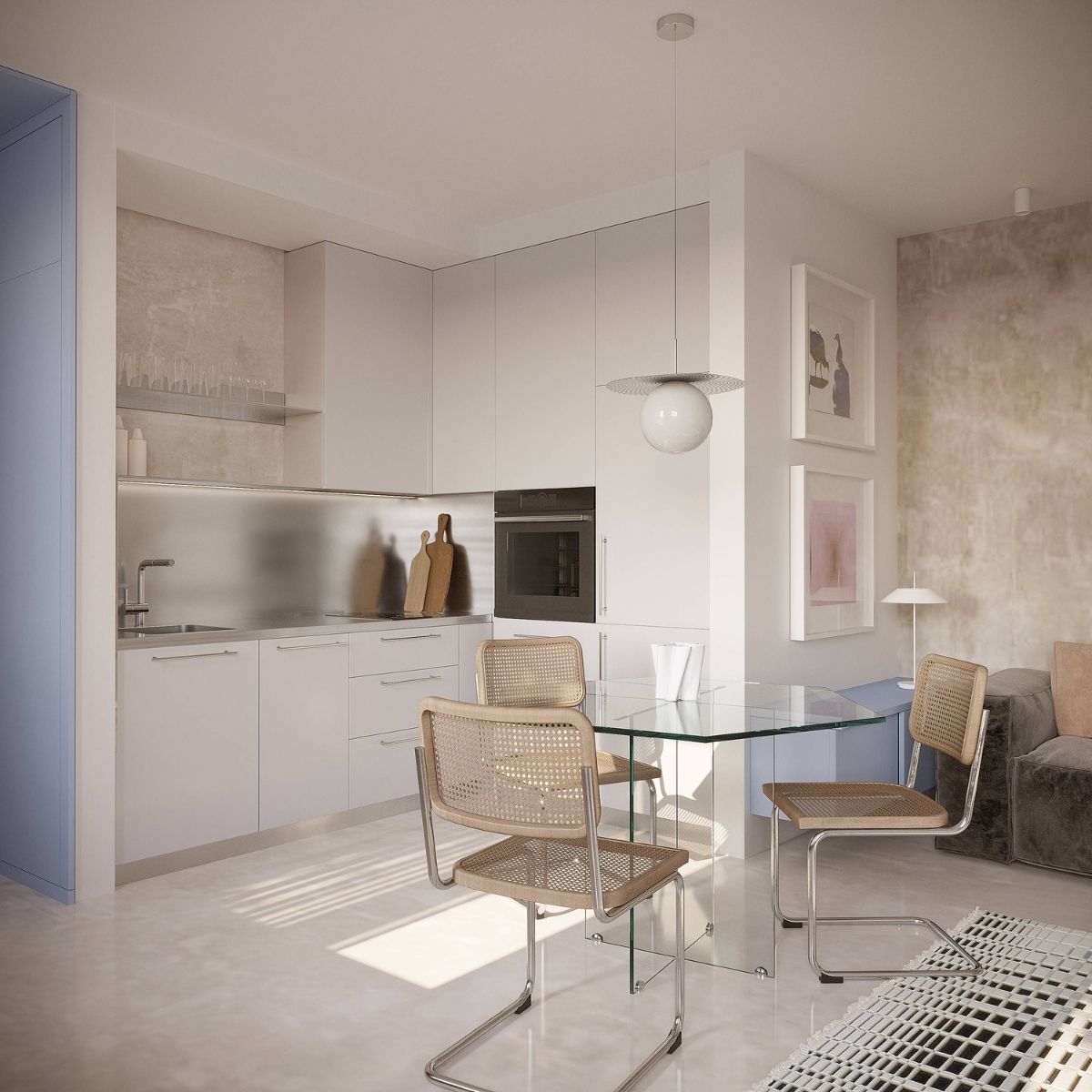 Avala Arhi, Dizajn Enterijera, Projekat 6, Beograd, Voždovac. Elegantno uređena kuhinja i trpezarija.