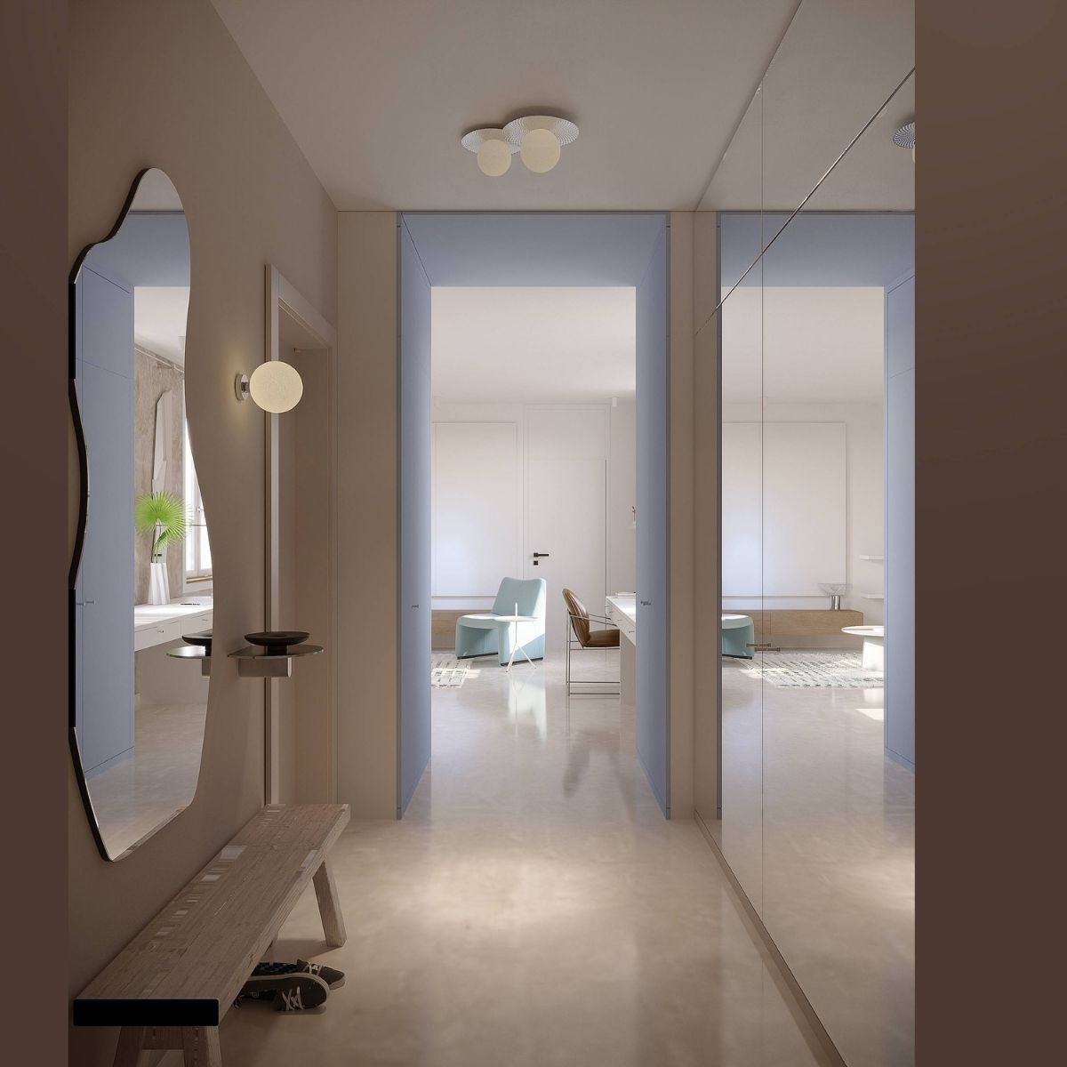 Avala Arhi, Dizajn Enterijera, Projekat 6, Beograd, Voždovac. Elegantno uređen hodnik.