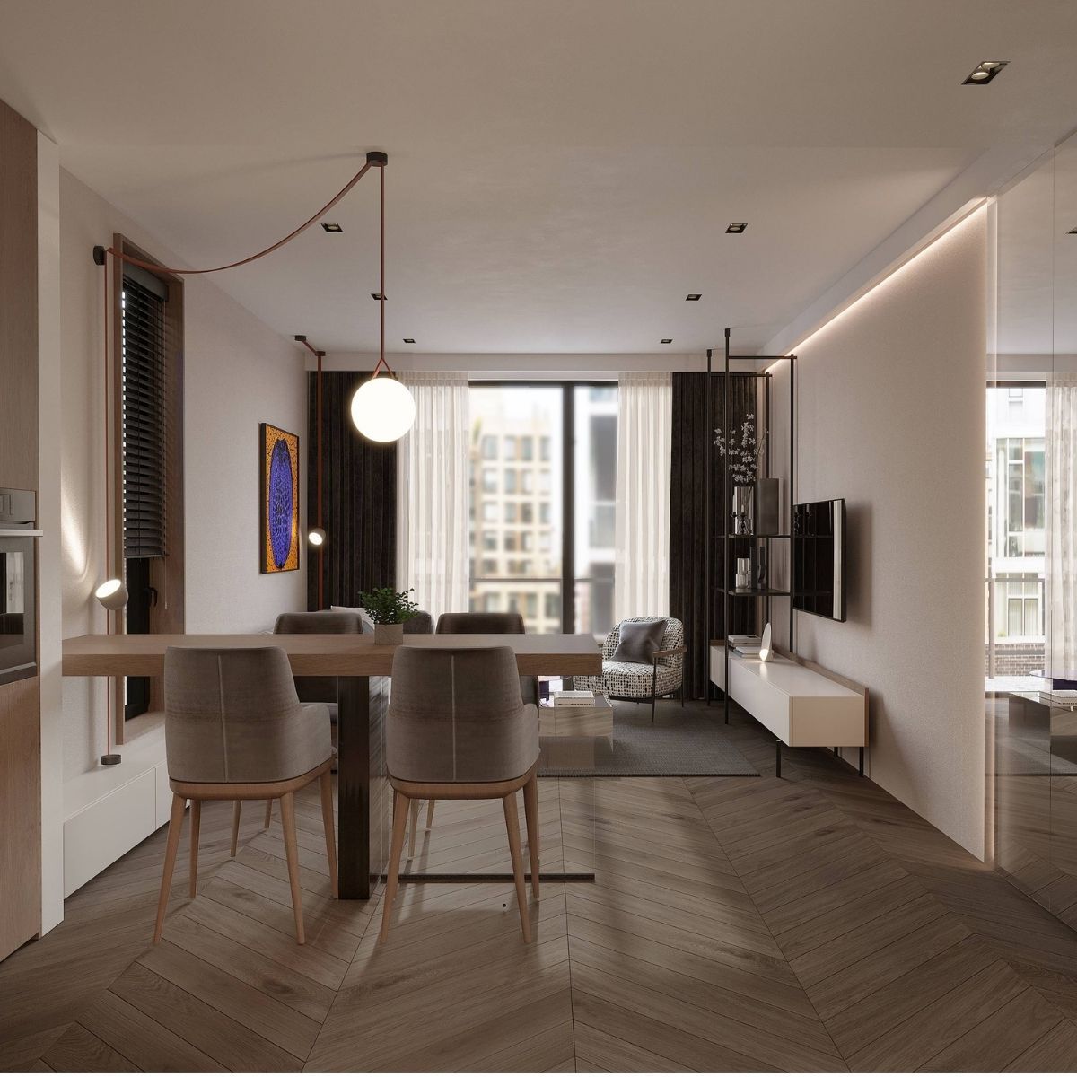 Avala Arhi, Dizajn Enterijera, Projekat 9, Novi Beograd. Elegantno dizajniran prostor.