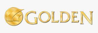 Golden logo with a gold circular emblem and the word “GOLDEN” in gold lettering on a white background