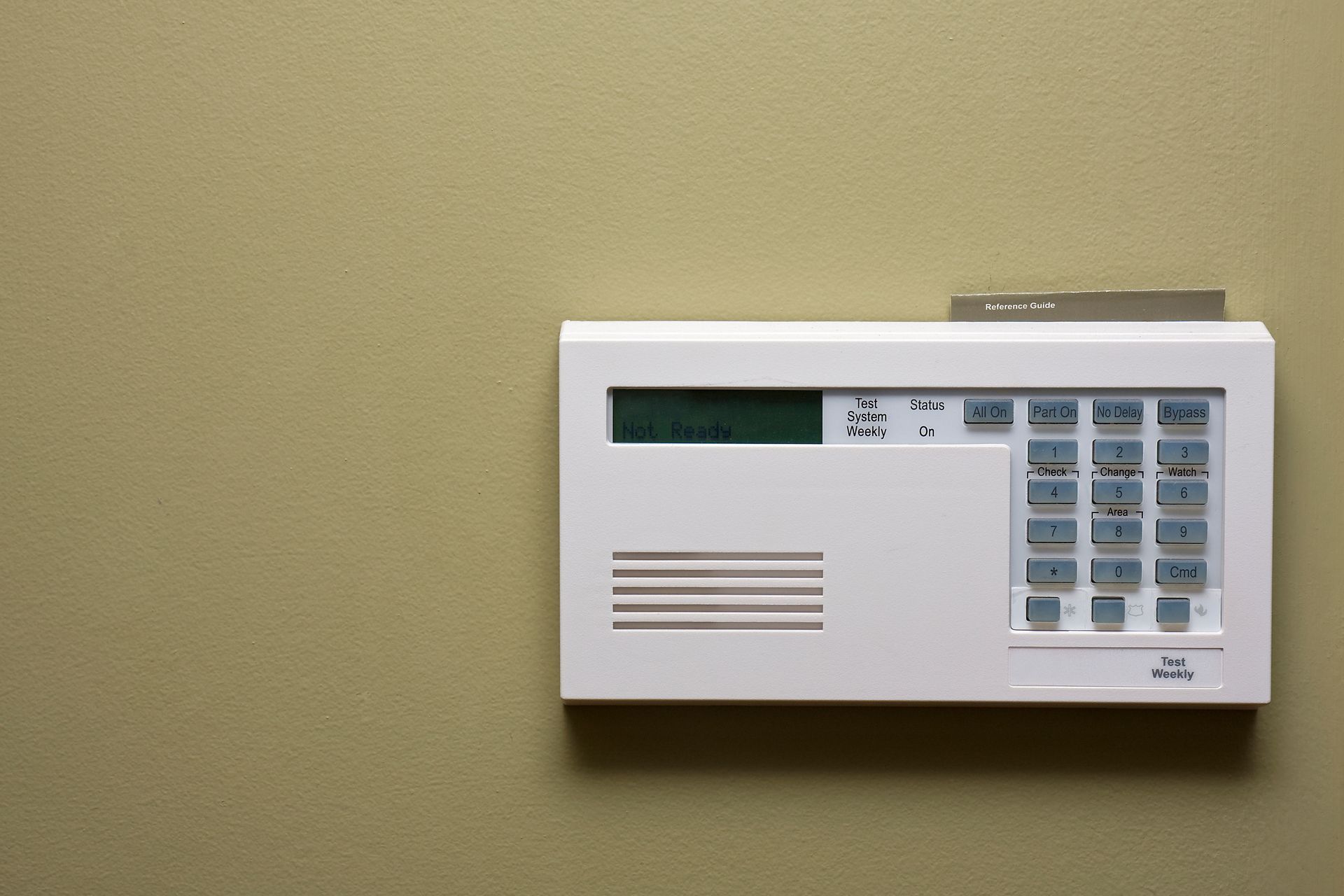 Home security control panel, suitable for a wireless security alarm system in Brisbane.