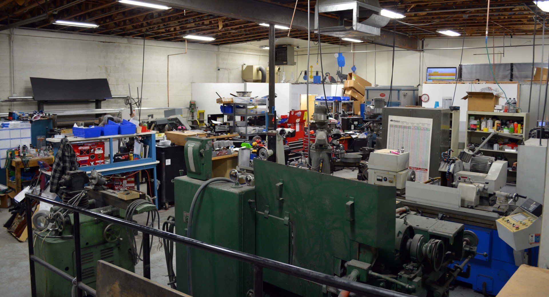 A warehouse filled with lots of machinery and tools