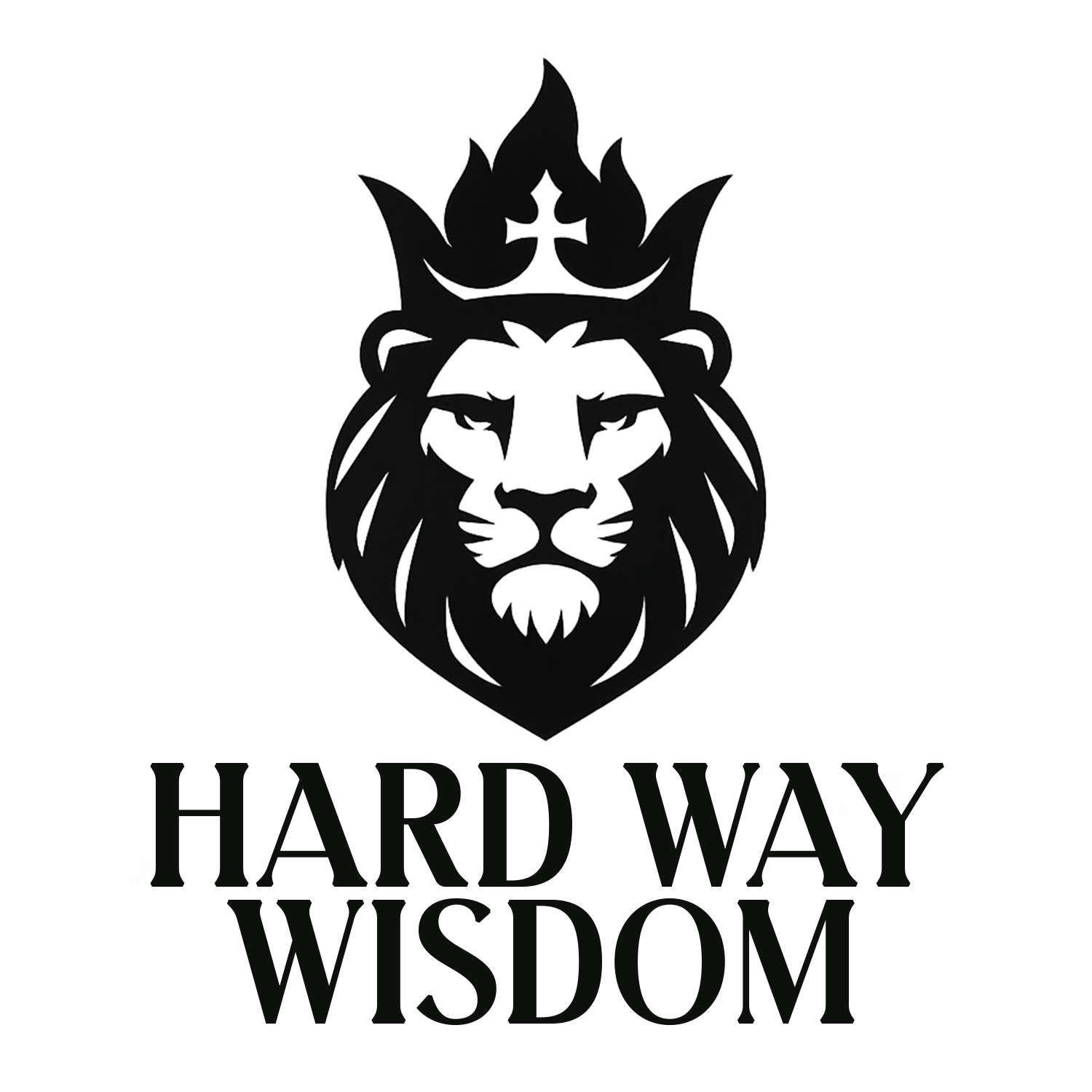 Lion's head wearing a crown inside a shield with the words 