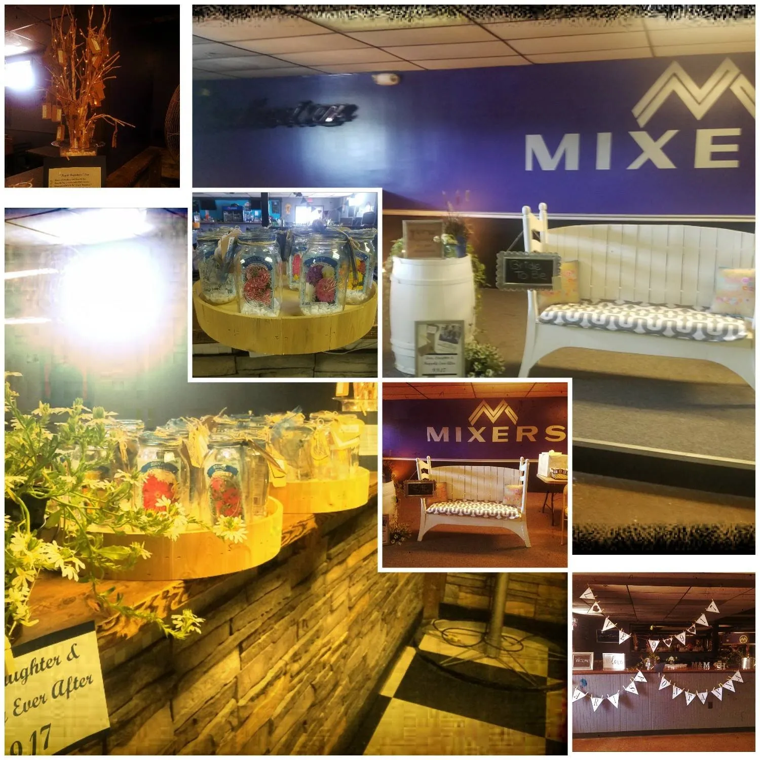 A collage of photos shows a mixers restaurant