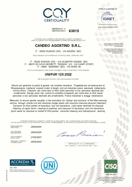 Certificato CQY, rilasciato a Danco Agostino SRL