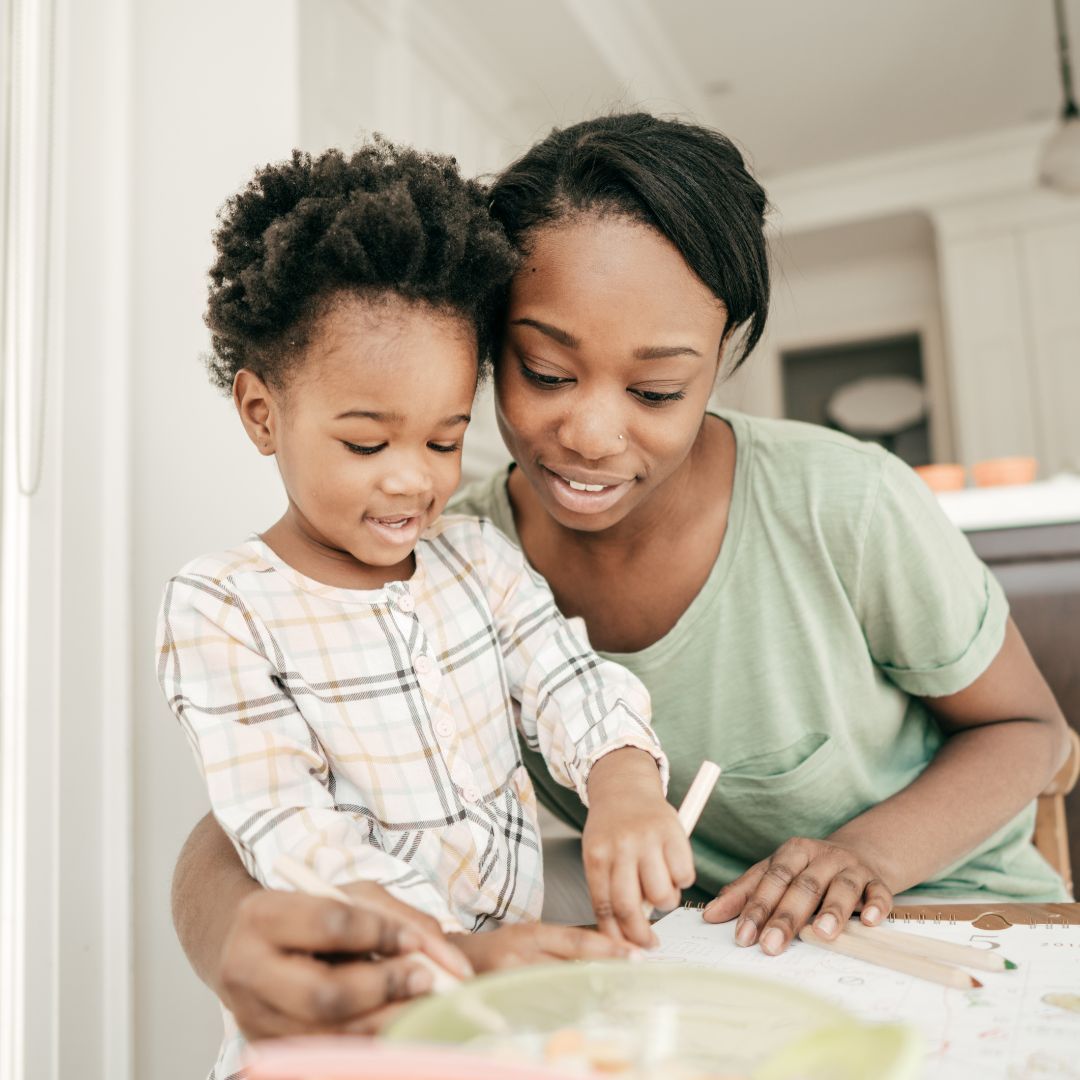 mom and daughter coloring