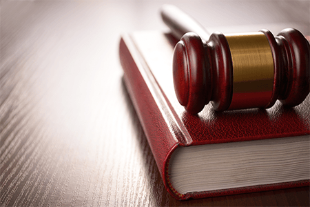 A gavel and a law book